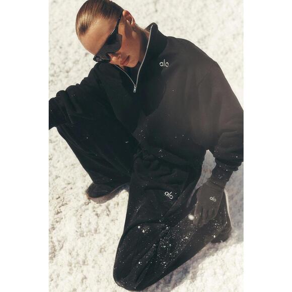 $148 Alo Yoga Accolade 1/4 Zip Pullover Black Size S NWOT Men’s Women's Unisex - Picture 11 of 11